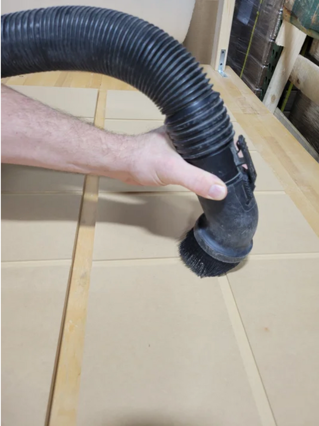 Vacuum the dadoes